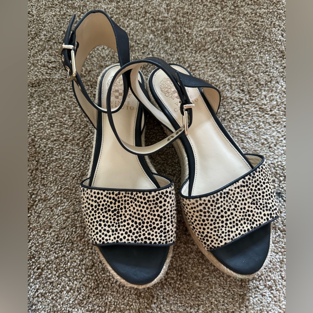 Vince Camuto Kathalia Platform Espadrille Leopard Print Sandals | Size 8